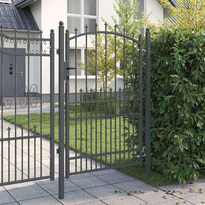 Fence Gate with Spikes EMMEN 200 x 100 cm Powder-coated steel