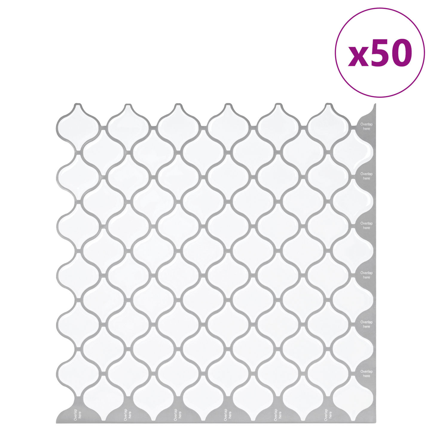 Lanturn Tile 50 pcs White 27 x 27 cm Polyurethane and PET