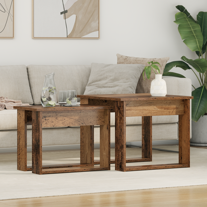 Coffee Table Set 2 pcs Old Wood 50 x 52 x 42 cm Engineered Wood