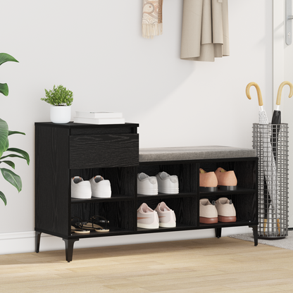 Shoe Cabinet Black oak 102 x 36 x 60 cm Engineered wood