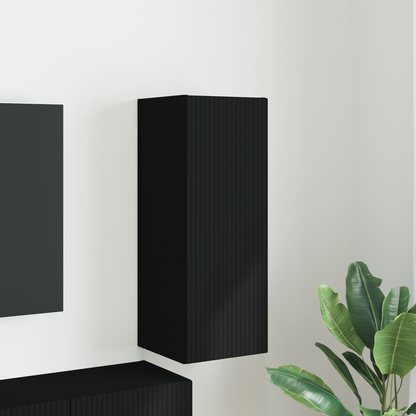 TV Wall Cabinet Black 30 x 31 x 80 cm Engineered Wood