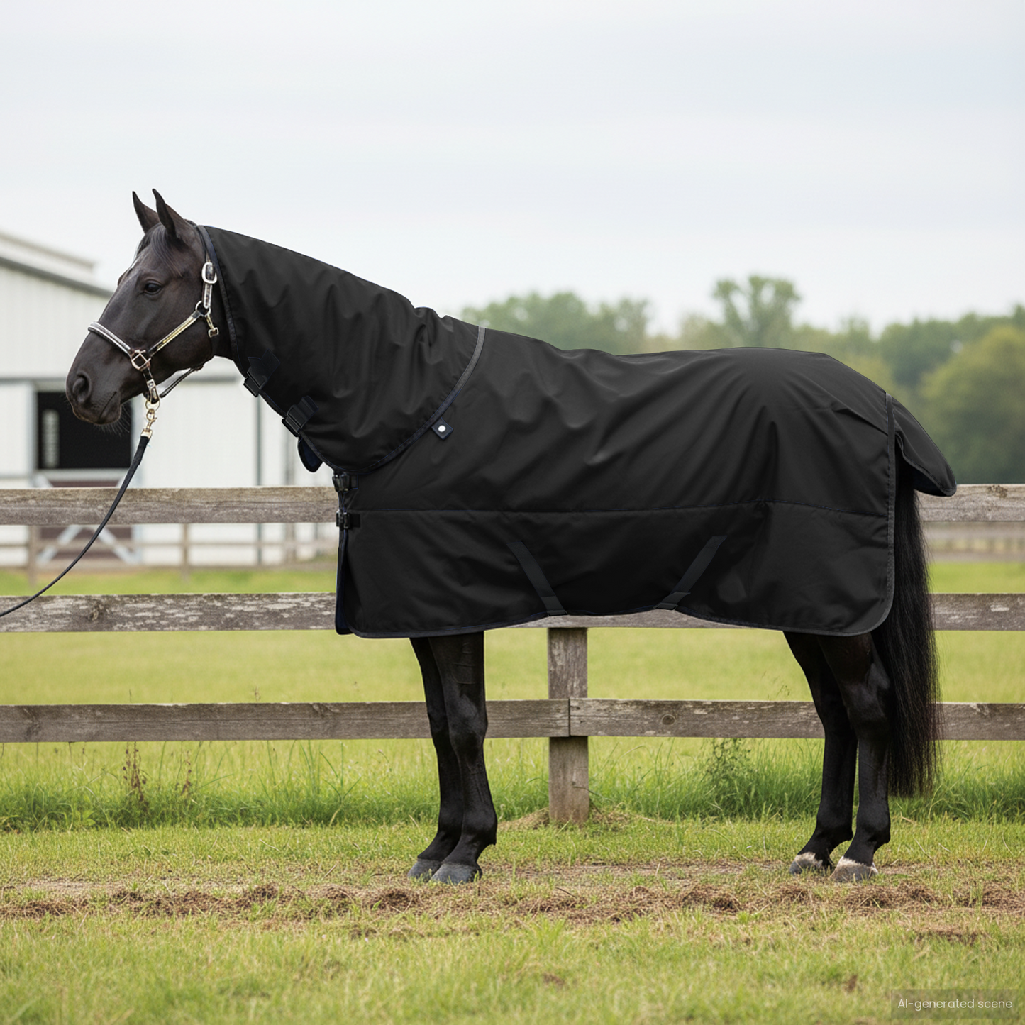 Horse Blanket Full Black 135 cm Polyester