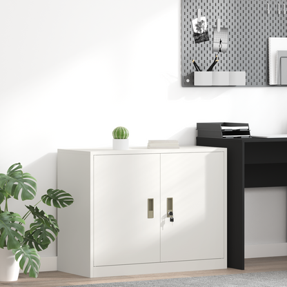 Storage Cabinet White 90 x 40 x 70 cm Steel