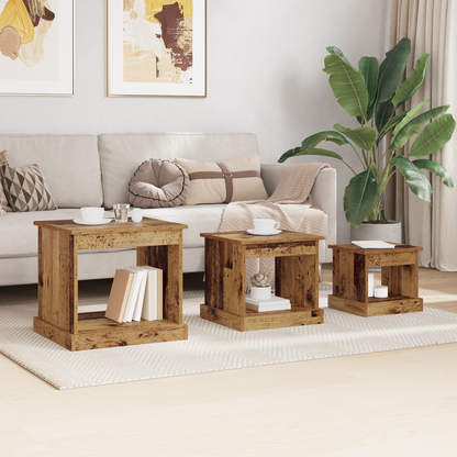 Coffee Table 3 pcs Old Wood Engineered Wood