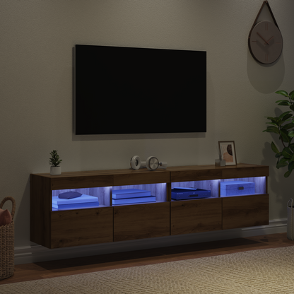 TV Wall Cabinets with LED 2 pcs Artisan Oak 80 x 30 x 40 cm