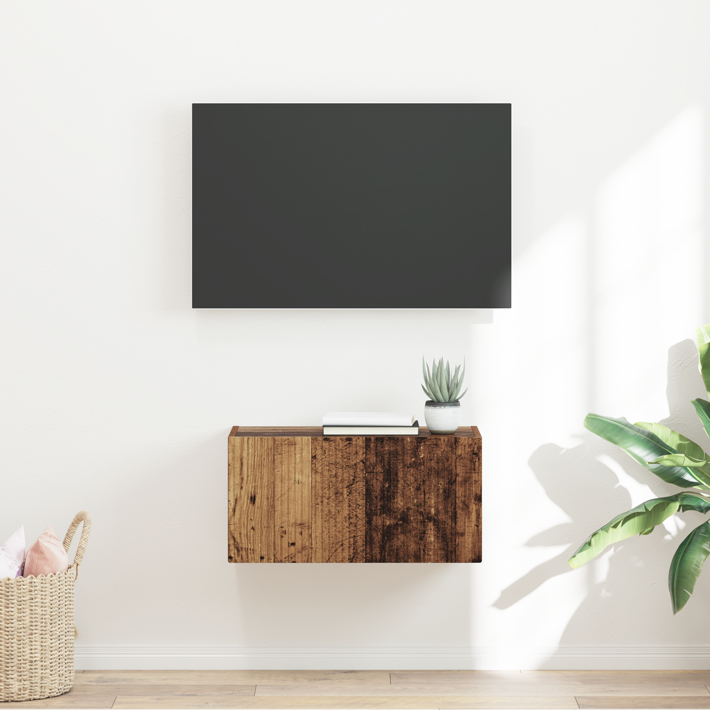 TV Wall Cabinet Old Wood 60 x 31 x 29.5 cm Engineered Wood