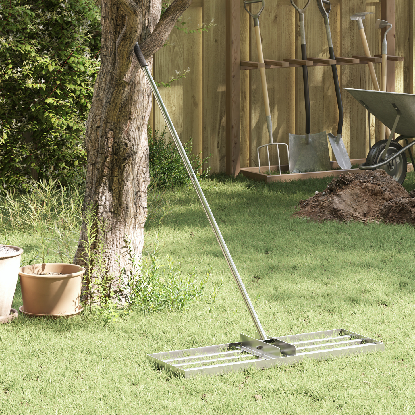 Garden Leveling Rake Silver 75 x 25 x 6 cm Stainless Steel