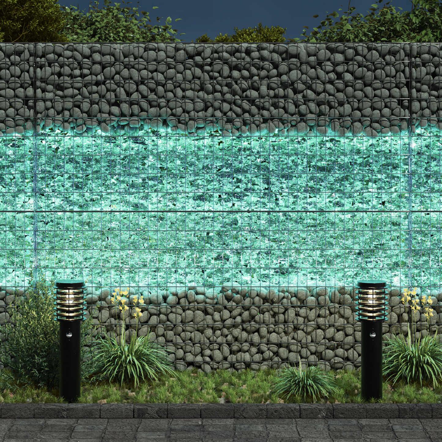 Garden Stones Turquoise 12 cm Glass