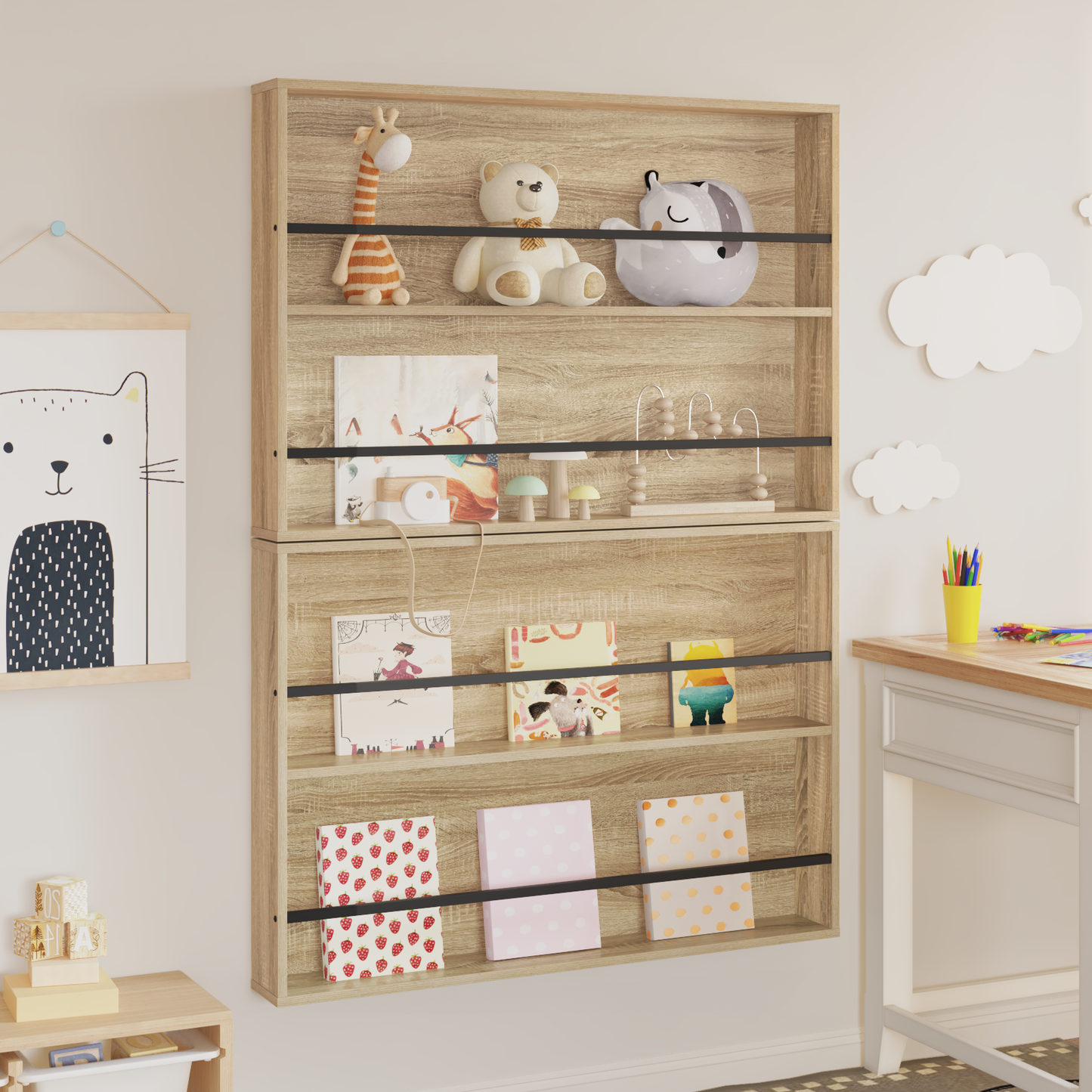 Magazine Rack 2 pcs Sonoma Oak 100 x 12 x 70 cm Engineered Wood
