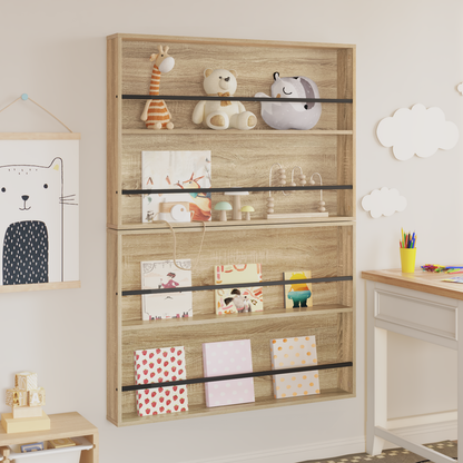 Magazine Rack 2 pcs Sonoma Oak 100 x 12 x 70 cm Engineered Wood