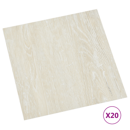 Self-adhesive Flooring Planks 30.5 x 30.5 cm 20 pcs PVC Cream