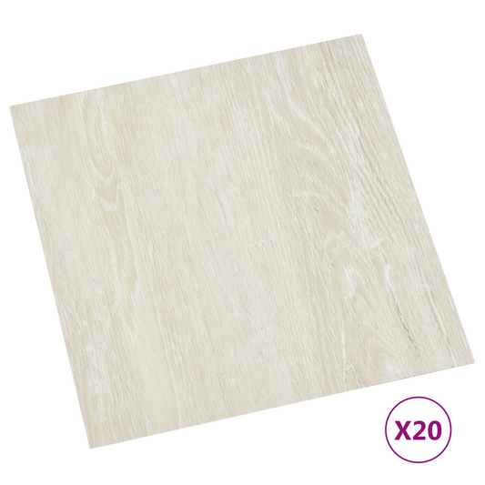 Self-adhesive Flooring Planks 30.5 x 30.5 cm 20 pcs PVC Cream