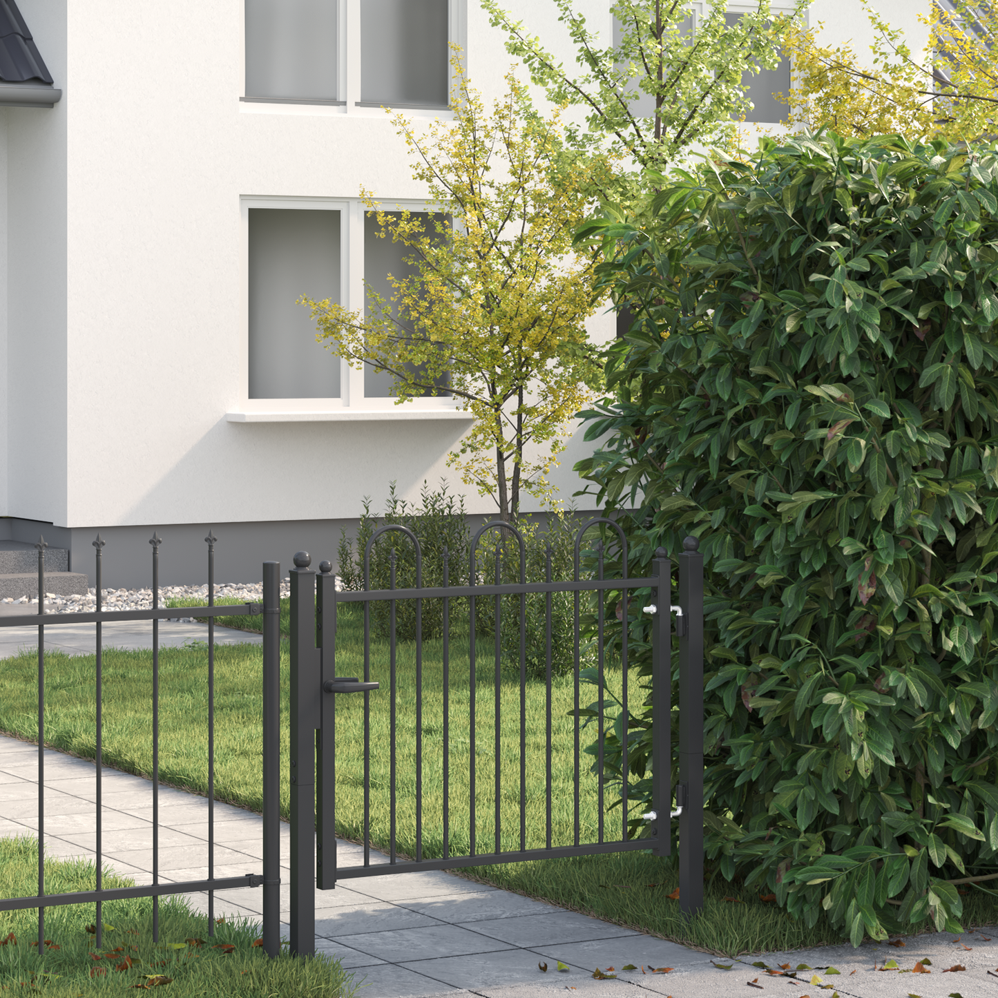 Fence Gate HORST 100 x 75 cm Metal Black Lockable