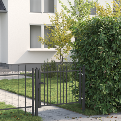 Fence Gate HORST 100 x 75 cm Metal Black Lockable