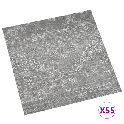 Flooring Planks 55 pcs Concrete Grey 5.11 m² PVC