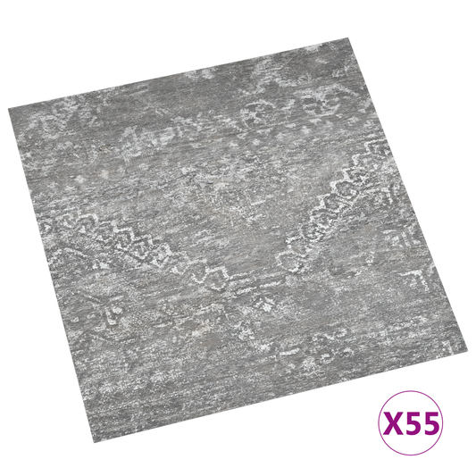Flooring Planks 55 pcs Concrete Grey 5.11 m² PVC