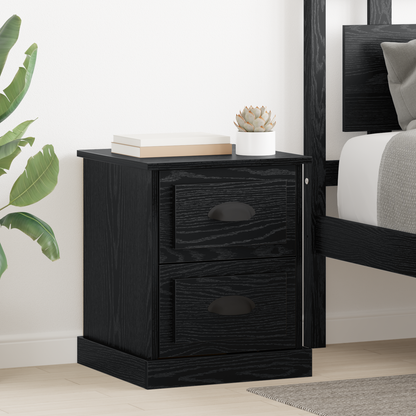 Bedside Cabinet Black Oak 39 x 39 x 47.5 cm Engineered Wood