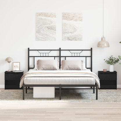 Bedside Cabinet 2 pcs Black Oak 40 x 30 x 39 cm Engineered Wood