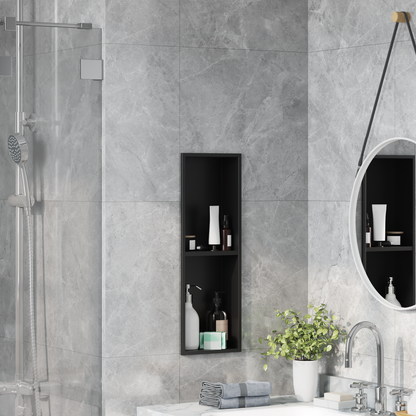 Shower Niche Black 60 x 20 x 9.5 cm Stainless Steel
