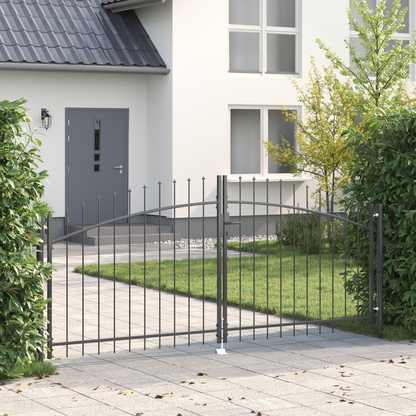 Double Gate with Lock Woerden Grey 299.5 x 199.5 cm Steel