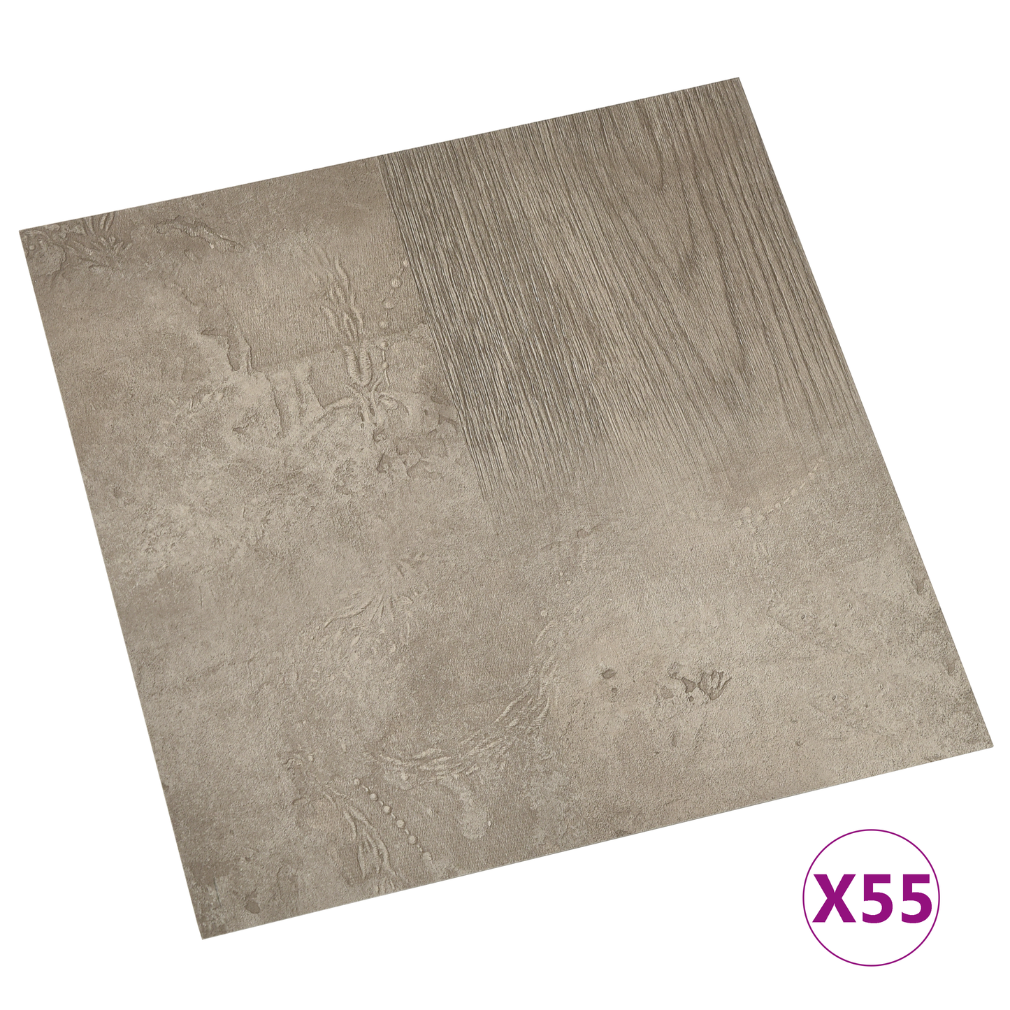 Flooring Planks 5.11 m² 55 pcs PVC Dark Brown and Gray