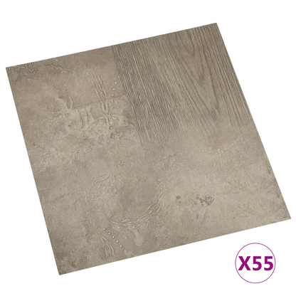 Flooring Planks 5.11 m² 55 pcs PVC Dark Brown and Gray