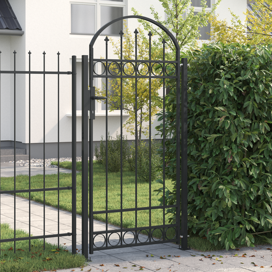 Fence Post ASSEN 200 x 88 x 14 cm Steel Grey Lockable