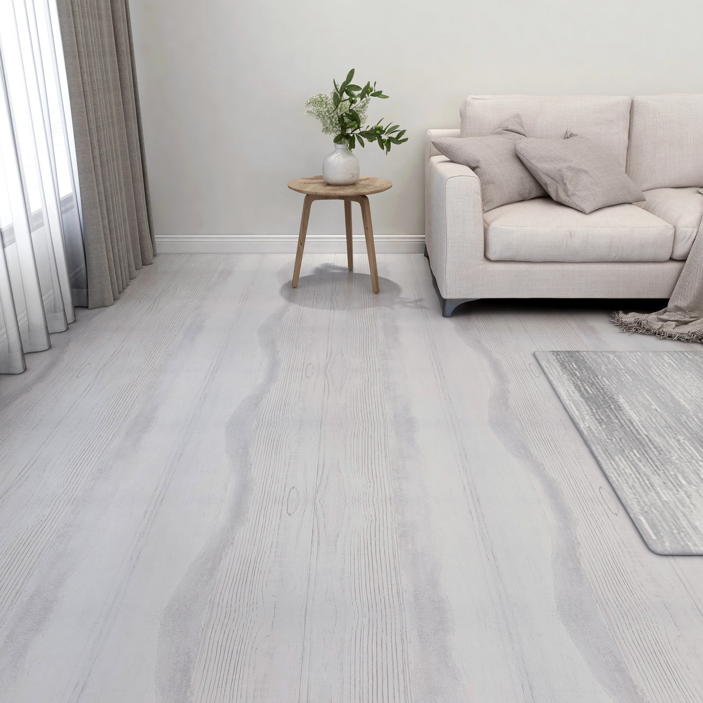 Flooring Planks 5.11 m² 55 pcs PVC White and Light Grey