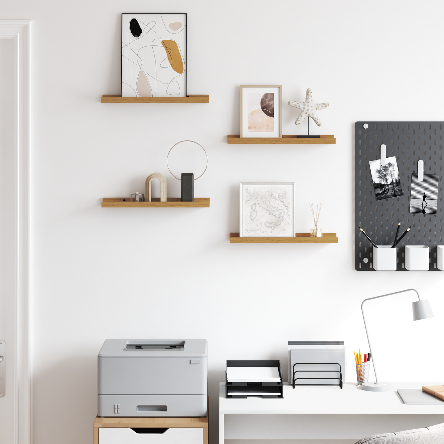 Wall Shelf with Shelf 4 pcs Beige 40 x 9 x 3 cm Engineered Wood