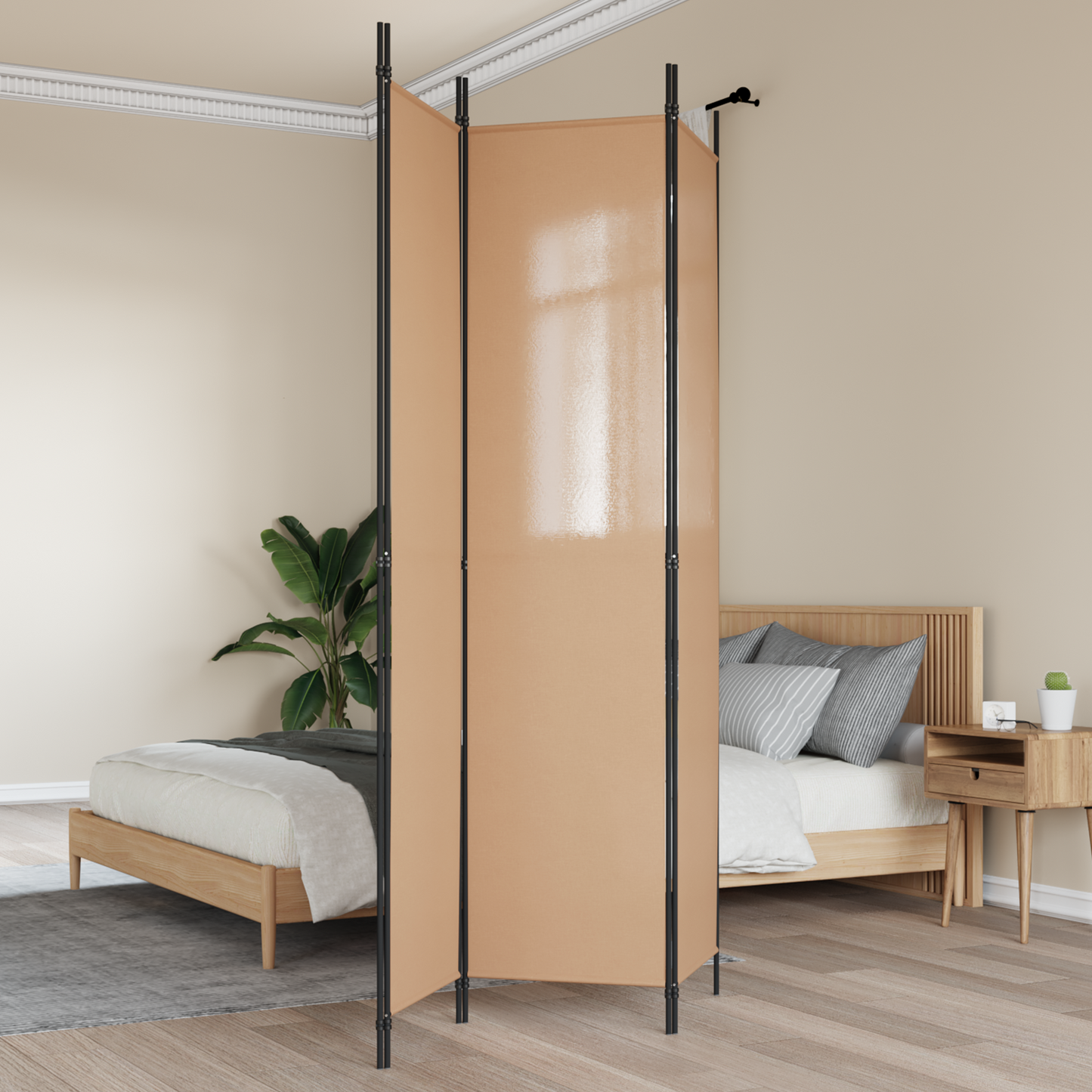 Room Divider Beige 150 x 220 cm Fabric