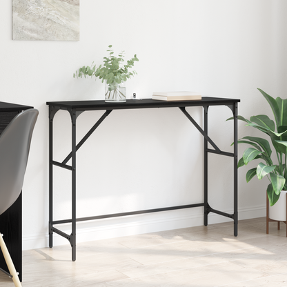 Console Table Black Oak 100 x 32 x 75 cm Engineered Wood