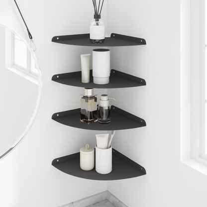 Corner Floating Shelf Corner Mount 4 pcs Black 30 x 30 x 2 cm