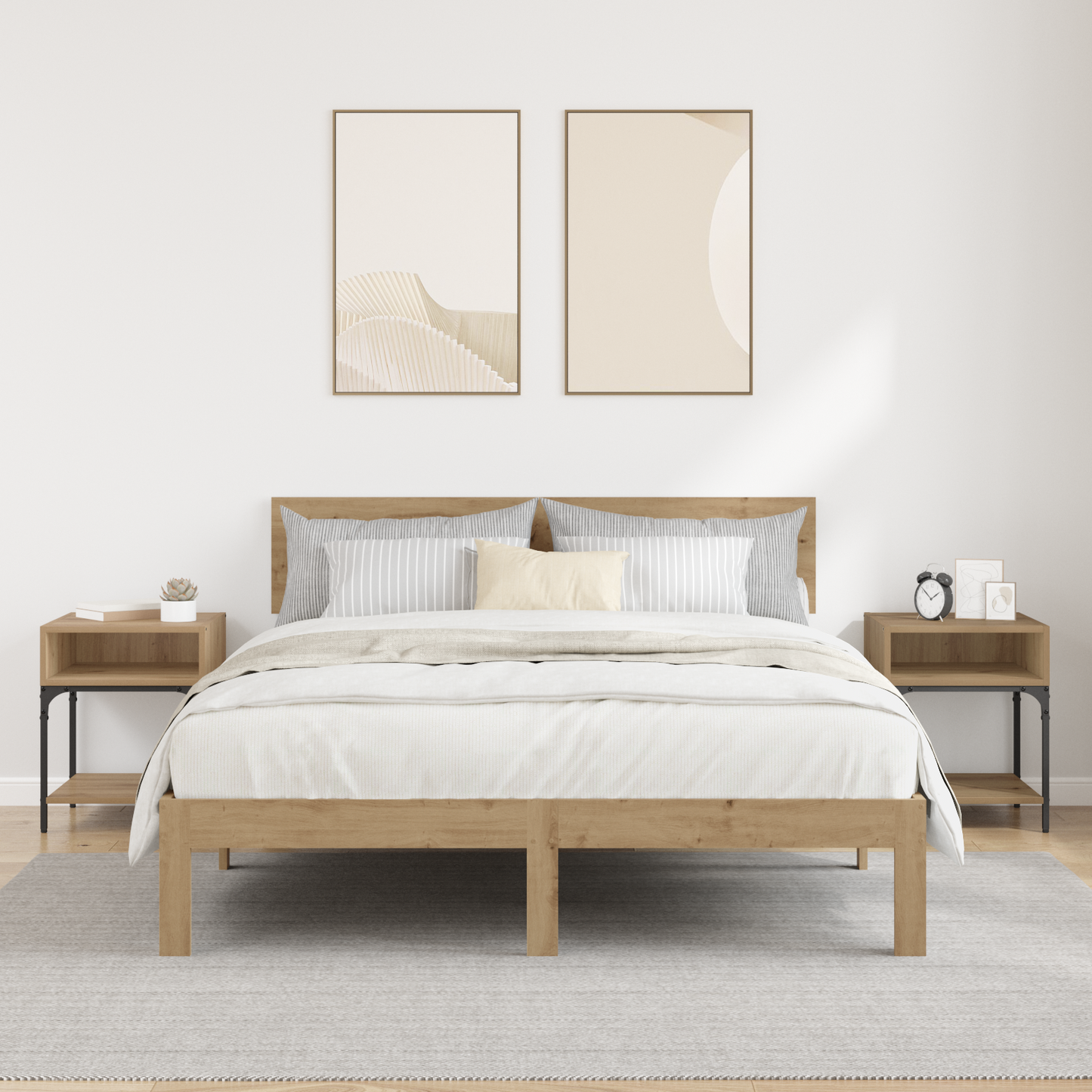Bedside Table 2 pcs Artisan Oak 40 x 40 x 50 cm Engineered Wood
