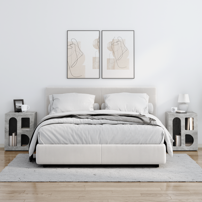 Bedside Table ELST 2 pcs Concrete Grey 40 x 35 x 50 cm