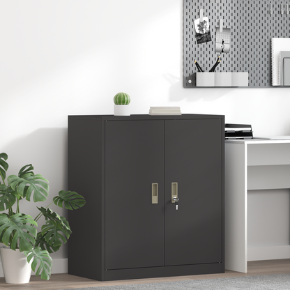 Storage Cabinet Black 80 x 40 x 90 cm Steel
