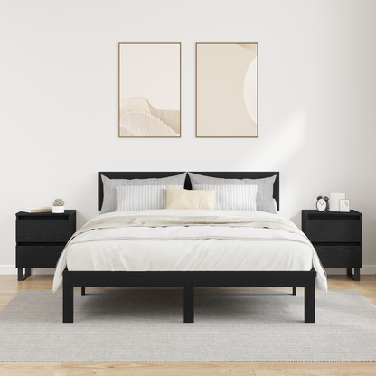 Bedside Cabinet 2 pcs Black Oak 40 x 35 x 50 cm Engineered Wood
