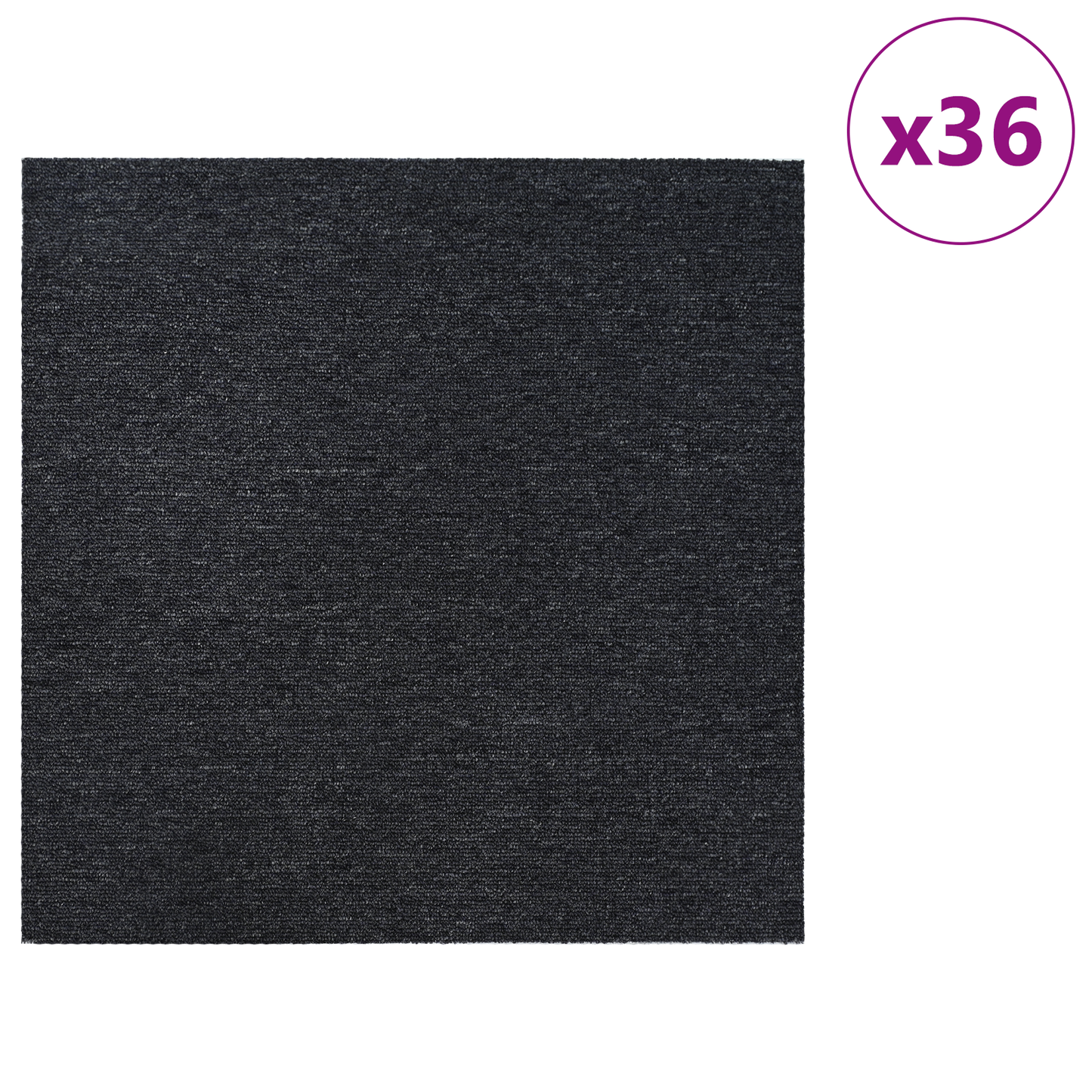 Carpet Tile Dark Grey 50 x 50 cm 36 pcs PP and Bitumen