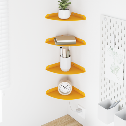 Floating Shelf with Shelf 4 pcs Mustard Yellow 18 x 18 x 2 cm