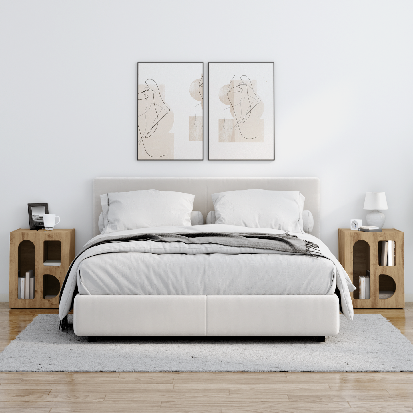 Bedside Table ELST 2 pcs Artisan Oak 40 x 35 x 50 cm