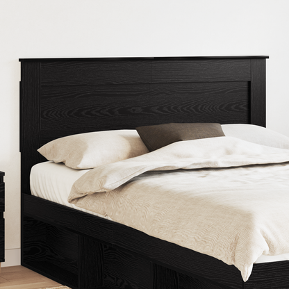 Headboard with Headboard Black Oak 140 cm Engineered Wood