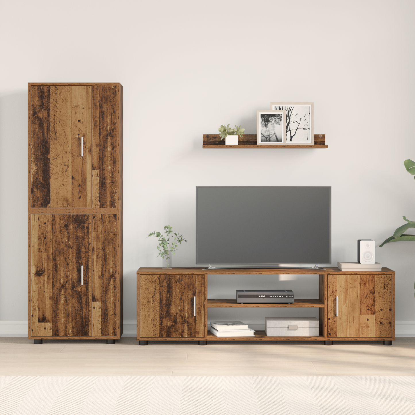 TV Cabinet Set Old Wood Engineered wood