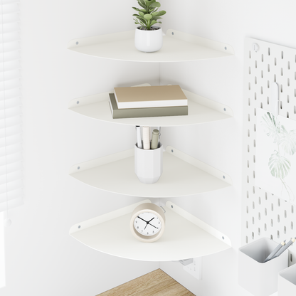 Corner Floating Shelf Corner Mount 4 pcs White 30 x 30 x 2 cm