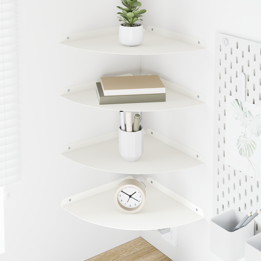Floating Shelf with Shelf 4 pcs White 30 x 30 x 2 cm