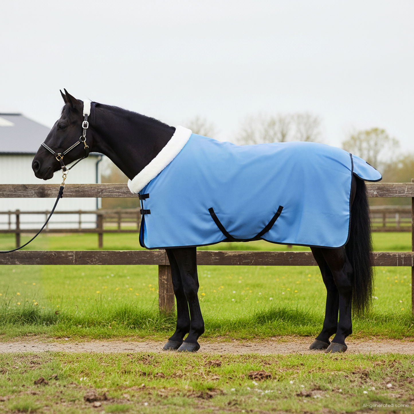 Horse Blanket Full Aqua 75 cm Polar fleece