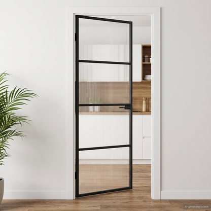 Home Door 76 x 201.5 x 3.5 cm Aluminium and Tempered Glass