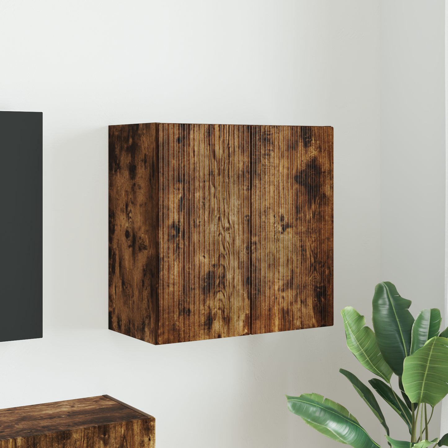 TV Wall Cabinet Smoked Oak 59.5 x 31 x 60 cm Engineered Wood