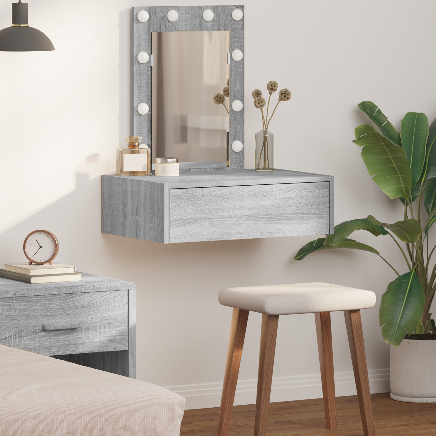 Dressing Table with Drawer Grey 60 x 40 x 70 cm Engineered Wood