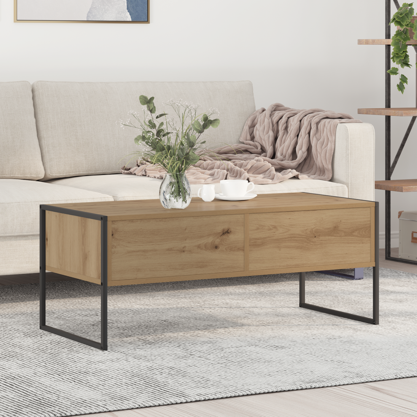 Coffee Table Artisian Oak 100 x 46 x 40 cm Engineered Wood