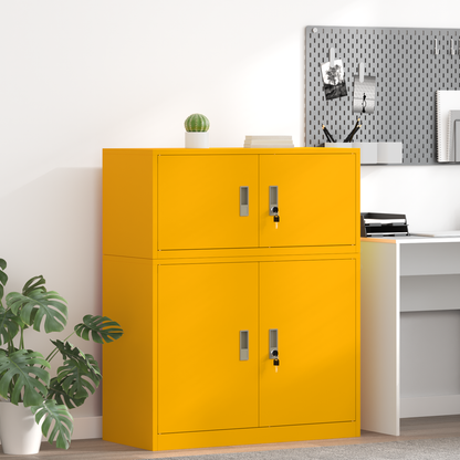 Storage Cabinet Mustard Yellow 90 x 40 x 40 cm Steel