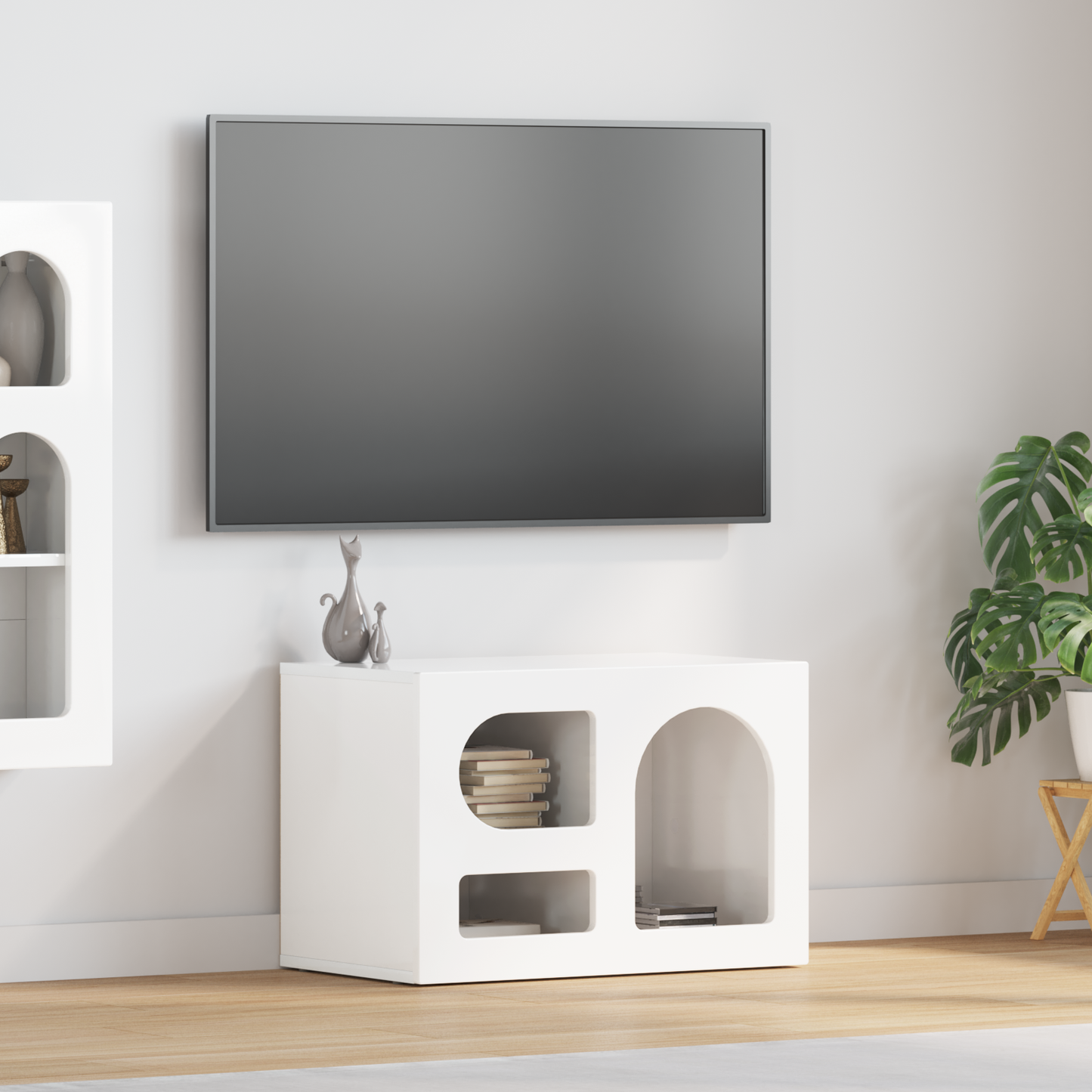 TV Cabinet ELST 60 x 35 x 40 cm High Gloss White